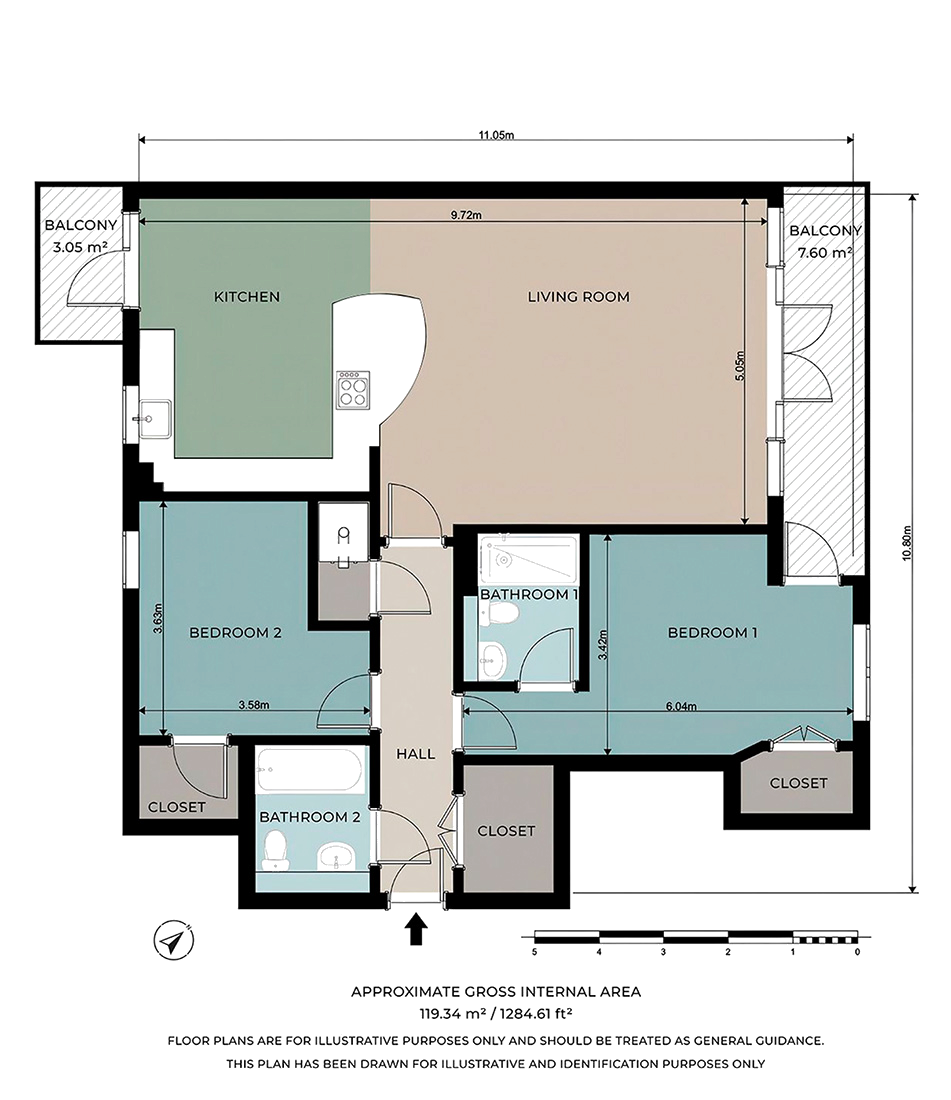 126, 18 Brewhouse Lane, 3D floor plan