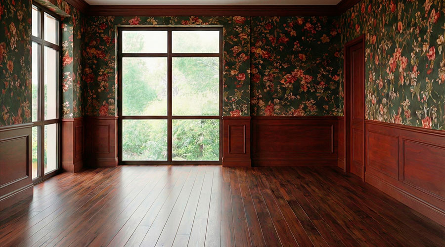 Same room empty, before virtual staging