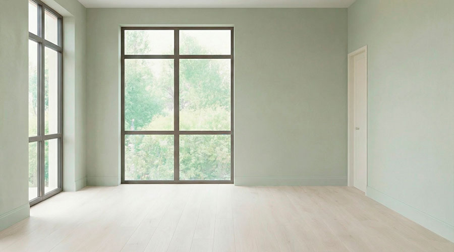 Same room empty, before virtual staging